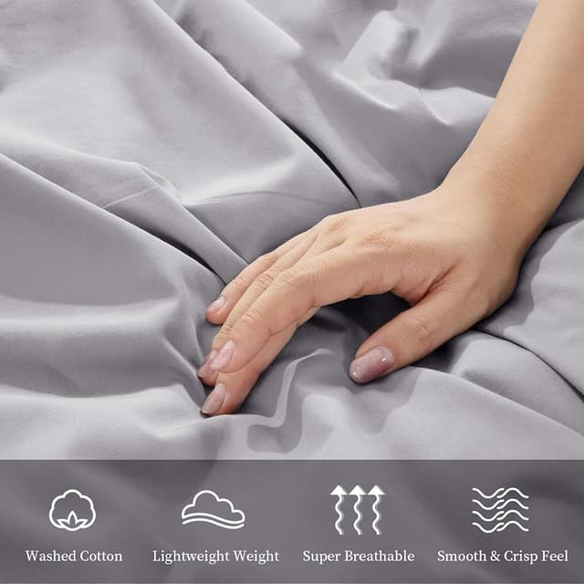 Detalle de My Home Store King Size Flat Sheet (100% Egyptian Cotton, 300TC) – Grey, easy care, fade resistant