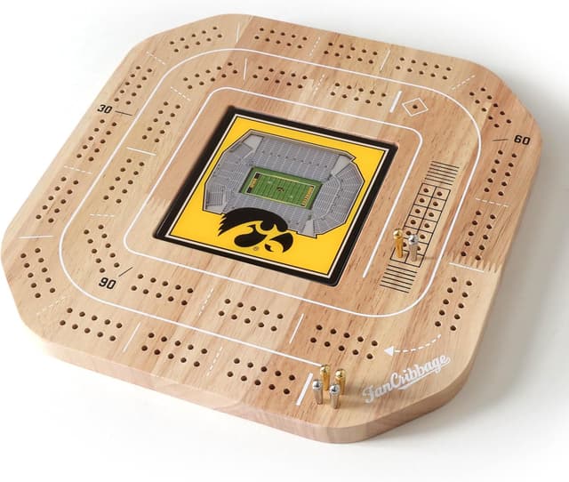 Detalle 2 de YouTheFan NCAA Licensed Fan Cribbage Wood Board Game (2-Player)