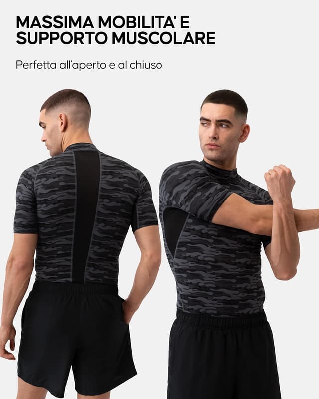 Detalle 2 de DANISH ENDURANCE Maglia compressione uomo a maniche corte (2 pezzi) traspirante quick-dry per running, palestra e ciclismo