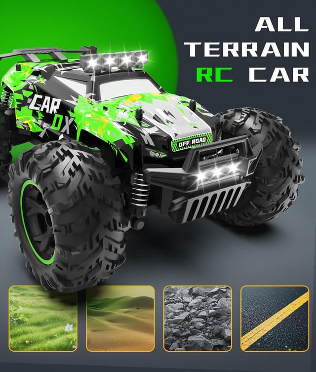 Detalle de Carox ferngesteuertes Auto (2,4 GHz, 26 km/h) 1:18 Offroad-Monstertruck mit LED-Beleuchtung
