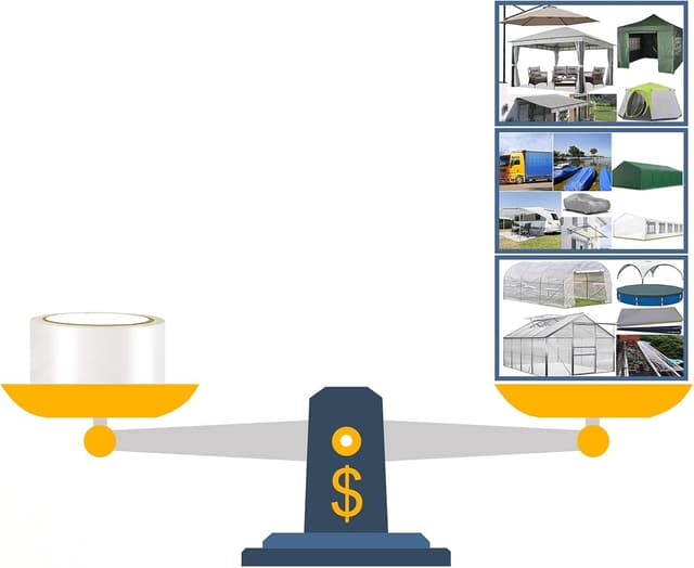 Thumbnail 6 de LANUCN PVC-Planen Reparatur-Set: transparente UV-beständige Reparatur-Tape (5 cm x 5 m)