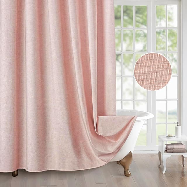 Thumbnail 4 de Duschvorhang Leinen 182 x 182 cm rosa