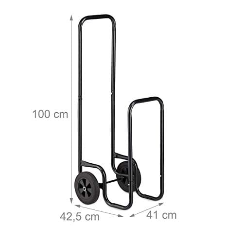 Thumbnail 3 de Relaxdays Carro Leña 100×41×42,5 cm, 60 kg 🪵