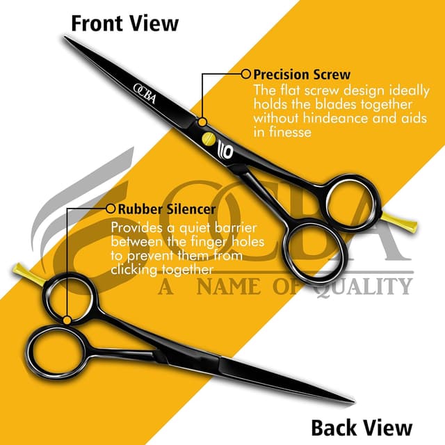 Detalle 2 de OCBA forbici da parrucchiere in acciaio inox 6 pollici (classiche nere)