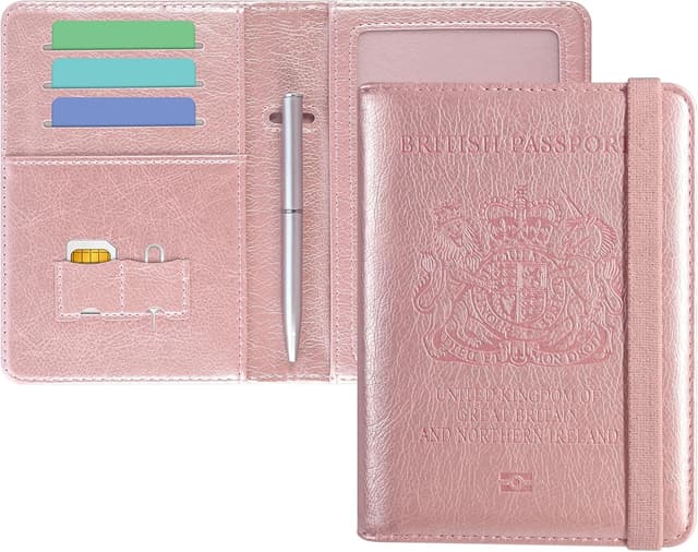 Detalle de DMLuna Premium PU Leather Passport Holder with RFID Blocking