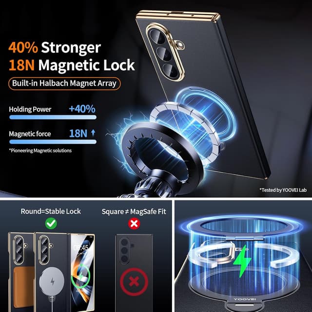 Detalle 2 de YOOVEI Z Fold 6 Leather Case with Kickstand