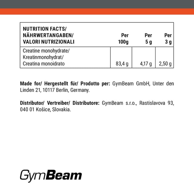 Thumbnail 5 de GymBeam Creapure Kreatin Monohydrat Pulver 500 g