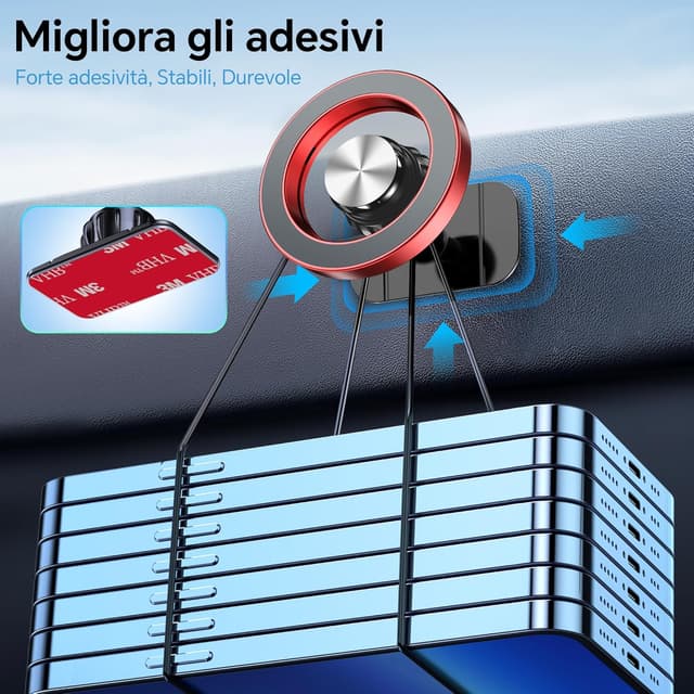 Thumbnail 4 de Coolpow Porta Cellulare Auto MagSafe Rosso