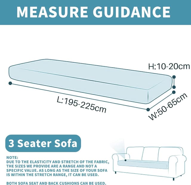 Detalle de YSTELLAA Copriseduta divano elasticizzato 3 posti