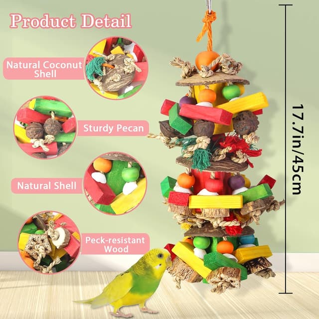 Detalle de MQUPIN Parrot budgie chew toy 45 cm