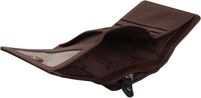 Detalle de RFID leather wallet 5555, zip coin pocket