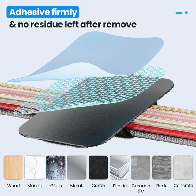 Detalle de Kabelmanagement unter dem Schreibtisch – Kabelhalter Selbstklebend 20 Paar