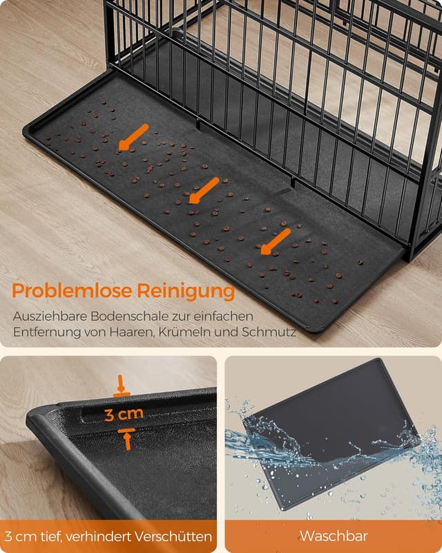 Thumbnail 6 de Feandrea PPD006B01 Hundekäfig 122×75×80 cm für große Hunde