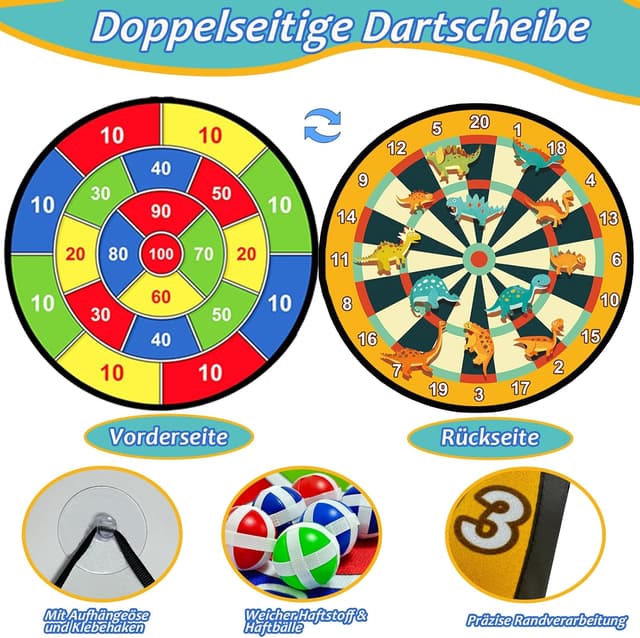 Detalle 1 de Doppelseitige Dinosaurier Dartscheibe 76 cm