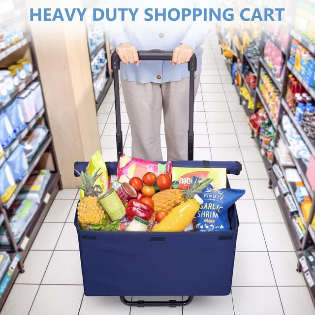 Detalle de KEDSUM 2-in-1 Folding Grocery Cart, 330 lbs ⚖