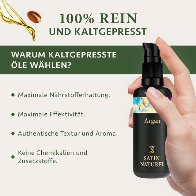 Detalle de Satin Naturel Bio Arganöl 100ml für Haut & Haare