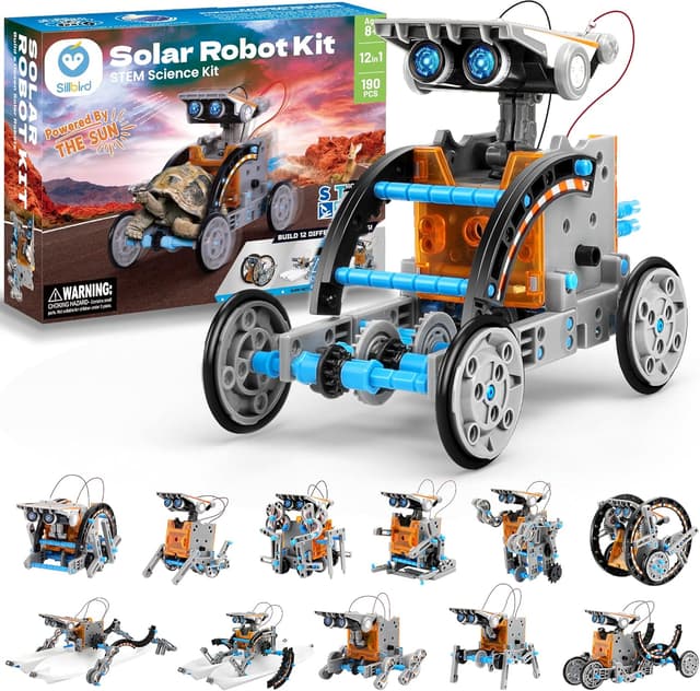 Detalle de Sillbird 12-in-1 Solar Robot Kit 🤖