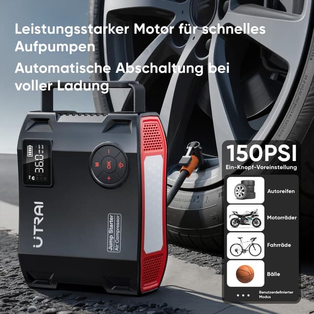 Detalle de UTRAI 7000A Starthilfe Powerbank mit 27000 mAh