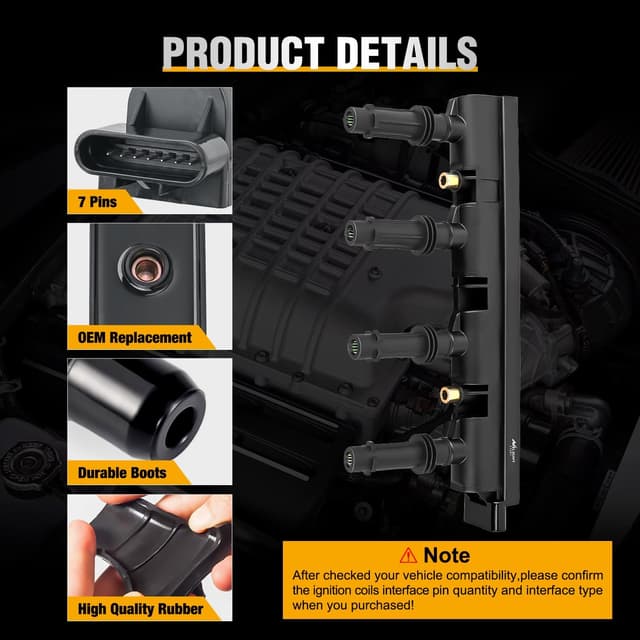 Detalle de Nilight UF669 Ignition Coil Pack (1 Pack) for Select 1.4L Chevy Cruze, Sonic, Trax, Volt & More