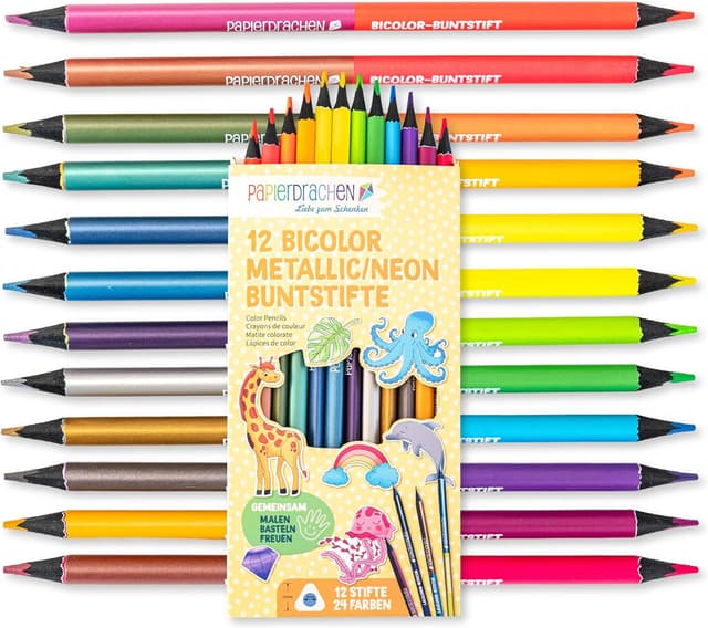 Imagen de Papierdrachen Buntstifte 12er Set en OfertitasTOP