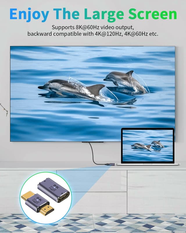 Detalle 1 de Duttek 8K HDMI 2.1 Adapter 48 Gbps