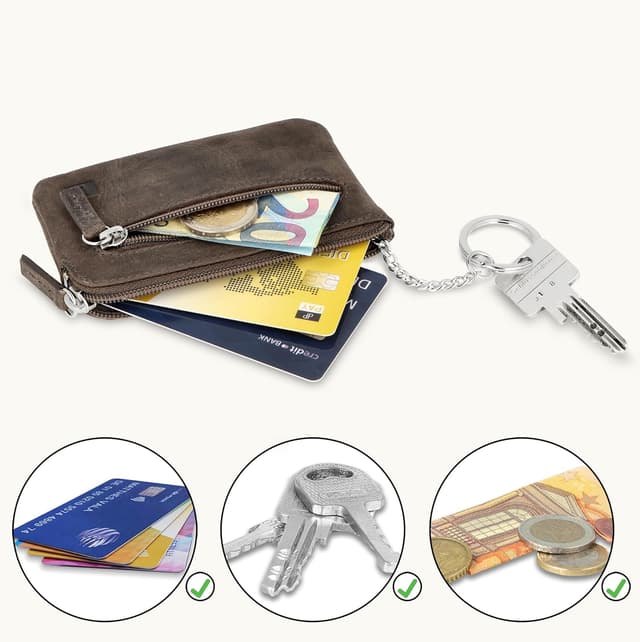 Detalle 2 de Echtes Leder Schlüsseltasche 2 Fächer