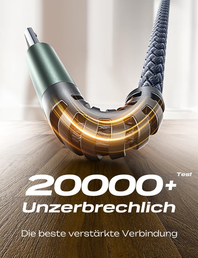 Detalle de AINOPE Micro-USB-Kabel (2er-Set, 1,8 m) mit Nylon-Ummantelung – USB auf Micro-USB für Android, Samsung, Kindle & mehr