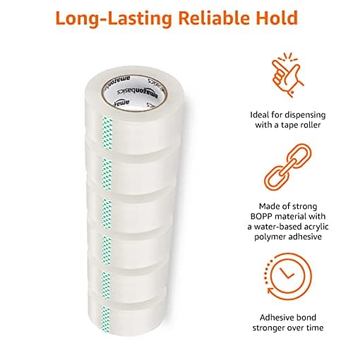 Detalle 2 de Amazon Basics 6 unidad cinta de embalaje 4,77 cm × 99,6 m
