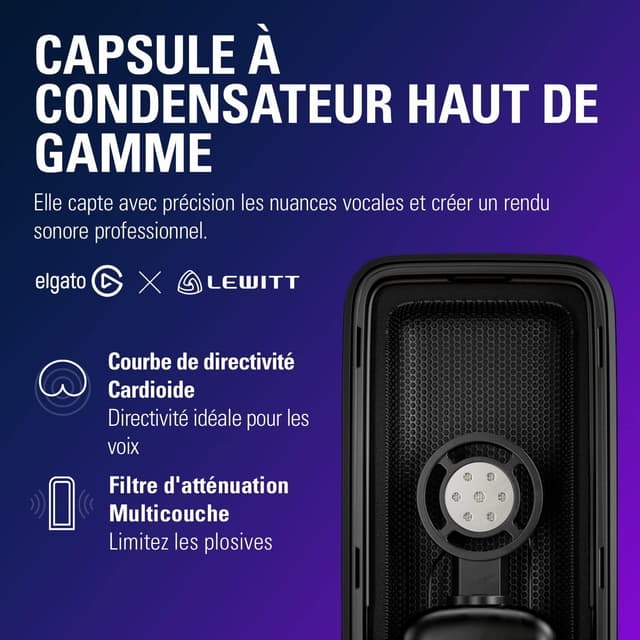 Detalle de Micro USB Elgato Wave:3 White, qualité studio