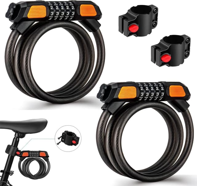 Detalle de 2 Pack Bike Cable Lock, 120cm high security