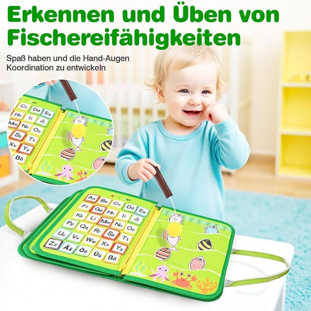 Detalle 2 de JHkim Montessori Busy Board Deutsch grün