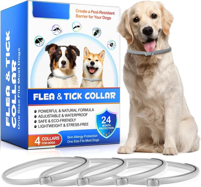 Imagen de Collare antiparassitario regolabile per cani 4 pezzi en OfertitasTOP
