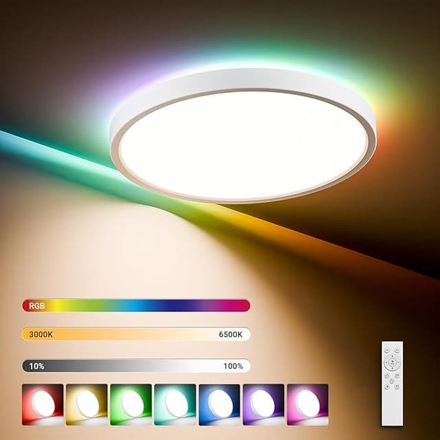 Imagen de LQWELL® Lámpara de Techo LED RGB Regulable 💡 en OfertitasTOP