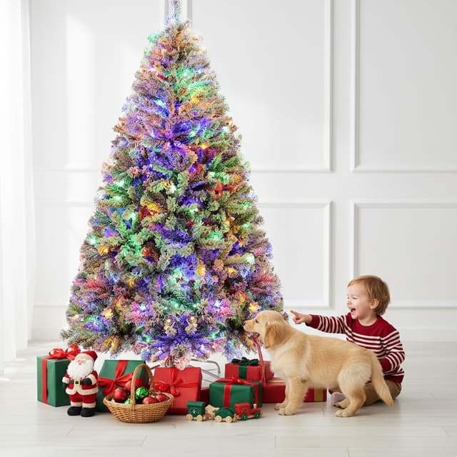 Thumbnail 3 de Sapin Noël Artificiel 180 cm Effet Neige RGB LED