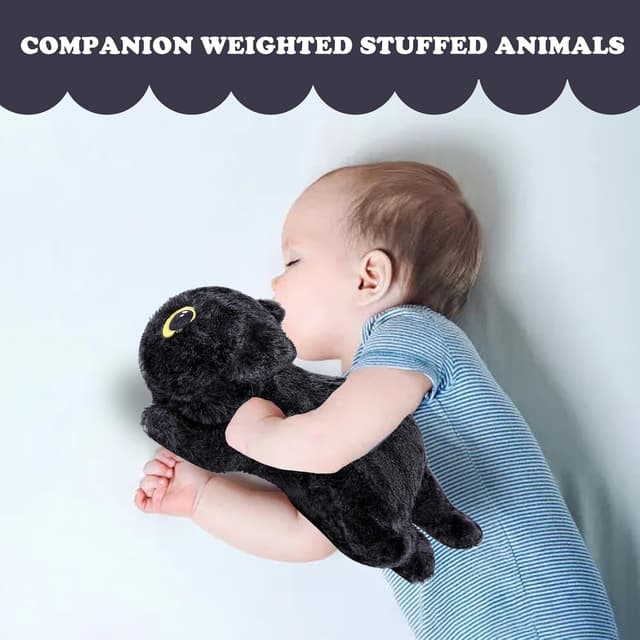 Detalle 2 de RLOMUTE Black Cat Weighted Plush Toy (Microwaveable) – 19.6in/50cm 4.4lb soft hug pillow