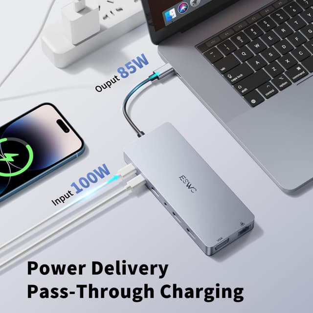 Thumbnail 3 de JESWO Docking Station USB-C 14-en-1 100W