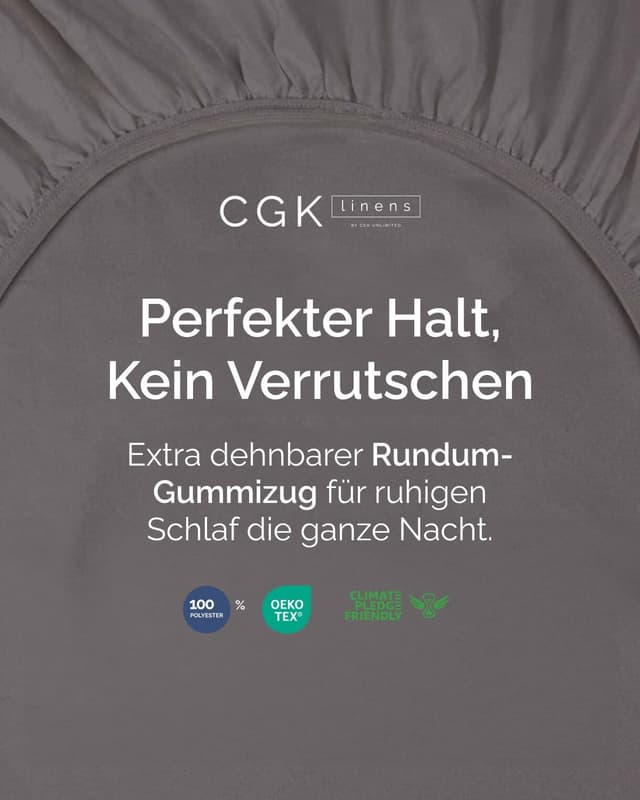 Detalle de Spannbettlaken 180x200 cm Dunkelgrau – extra tief bis 30 cm Höhe, Mikrofaser (OEKO-TEX)