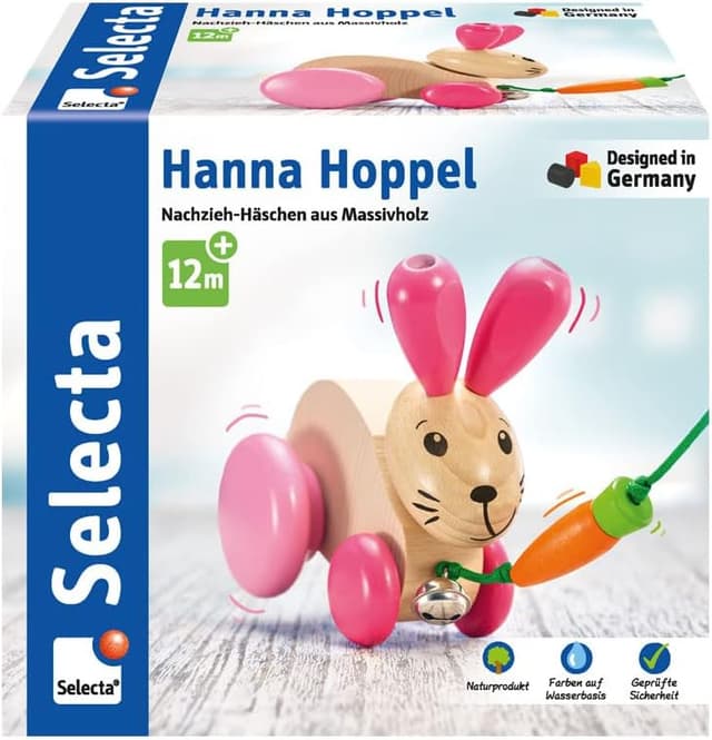 Thumbnail 1 de Selecta Hanna Hoppel Nachzieh Hase 13 cm