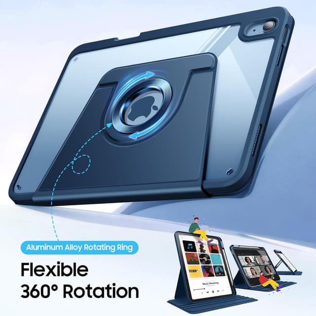 Detalle de FINTIE Rotierende Hülle für iPad A16 11/10. Gen blau