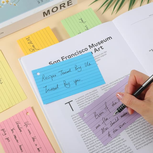 Detalle de Flash Cards 360 PCS Ruled Index Cards with Binder Ring (Kraft Paper, 4.9 x 2.9 inch)