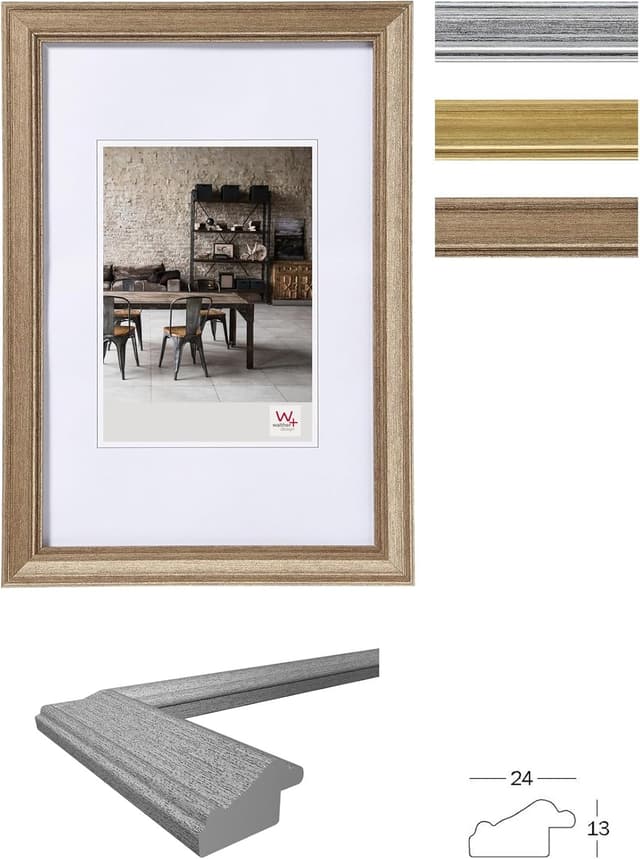 Detalle de Cadre photo Walther Design en acier, JA050D (40 x 50 cm)