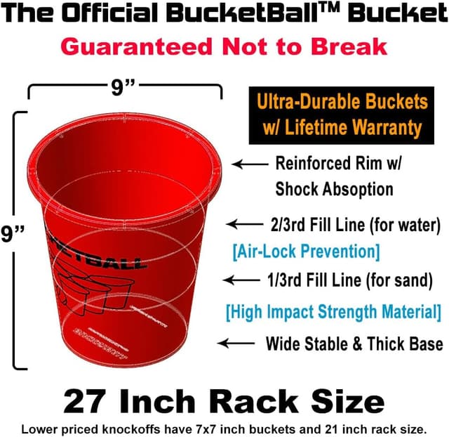 Detalle de BucketBall Original Party Pack (USA Edition) — portable outdoor and tailgate bucket game
