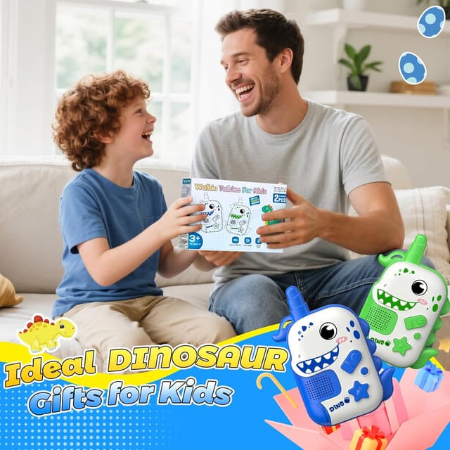 Thumbnail 6 de Kinder Walkie-Talkie mit USB-Laden – Dinosaurier-Funkgeräte-Set für Jungen (ab ca. 3–8 Jahren)