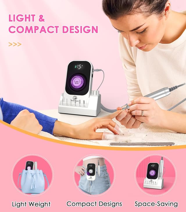 Detalle 1 de Portable Nail Drill 40,000RPM E-File