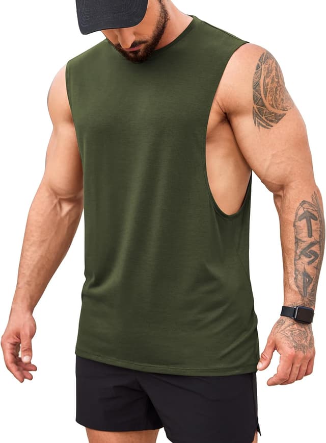 Detalle de COOFANDY men’s gym tank tops – muscle-fit sleeveless workout vest for summer training