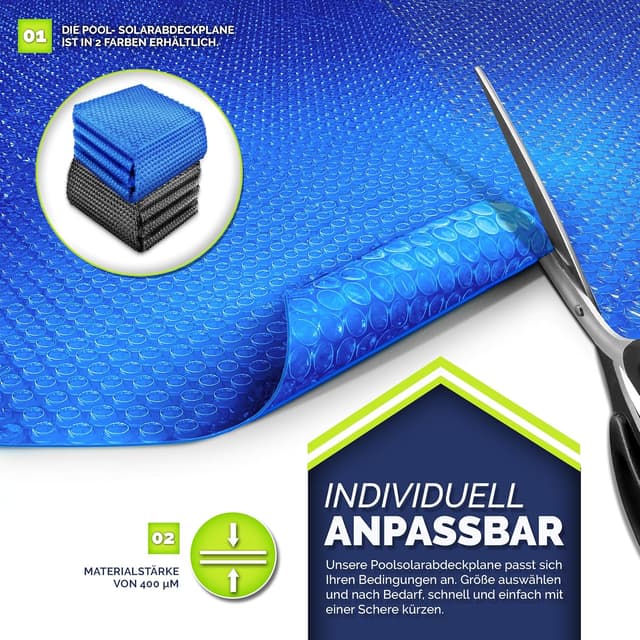 Detalle 2 de tillvex Premium Pool Solarplane 800x400 cm