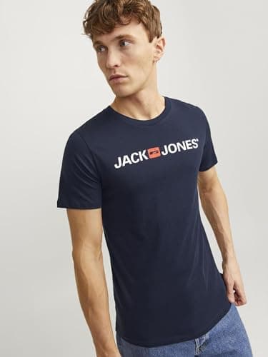 Thumbnail 7 de JACK & JONES Jjecorp Logo tee SS Crew Neck: camiseta hombre azul marino de algodón orgánico (Slim Fit)
