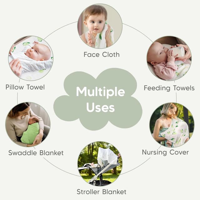 Thumbnail 6 de Maliton 6er-Pack Baby Spucktücher (Musselin) 70x70 cm – weich, saugfähig und atmungsaktiv