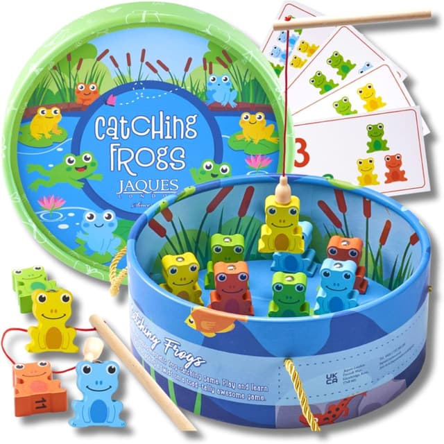 Detalle de Jaques of London Hook the Frog magnetic fishing game with number cards for kids (2 years+)