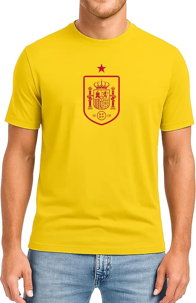 Detalle de Icon Sports Officially Licensed Spanish Football Federation Cotton T-Shirt (Unisex Adult)